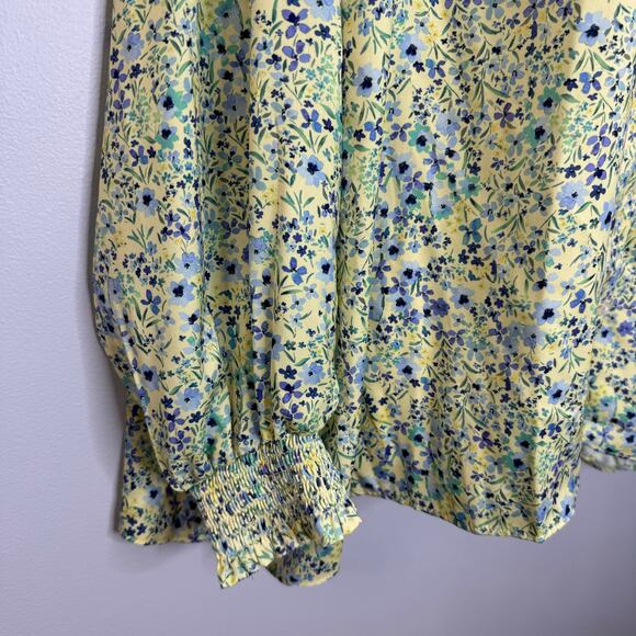 SummerSalt The All Dressed Up Button Up Blouse Floral Smock Collar Cuff 2XL - Picture 8 of 13